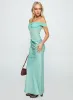 Only Exception Off The Shoulder Maxi Dress Aqua sold by Princess Polly