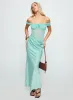 Only Exception Off The Shoulder Maxi Dress Aqua sold by Princess Polly