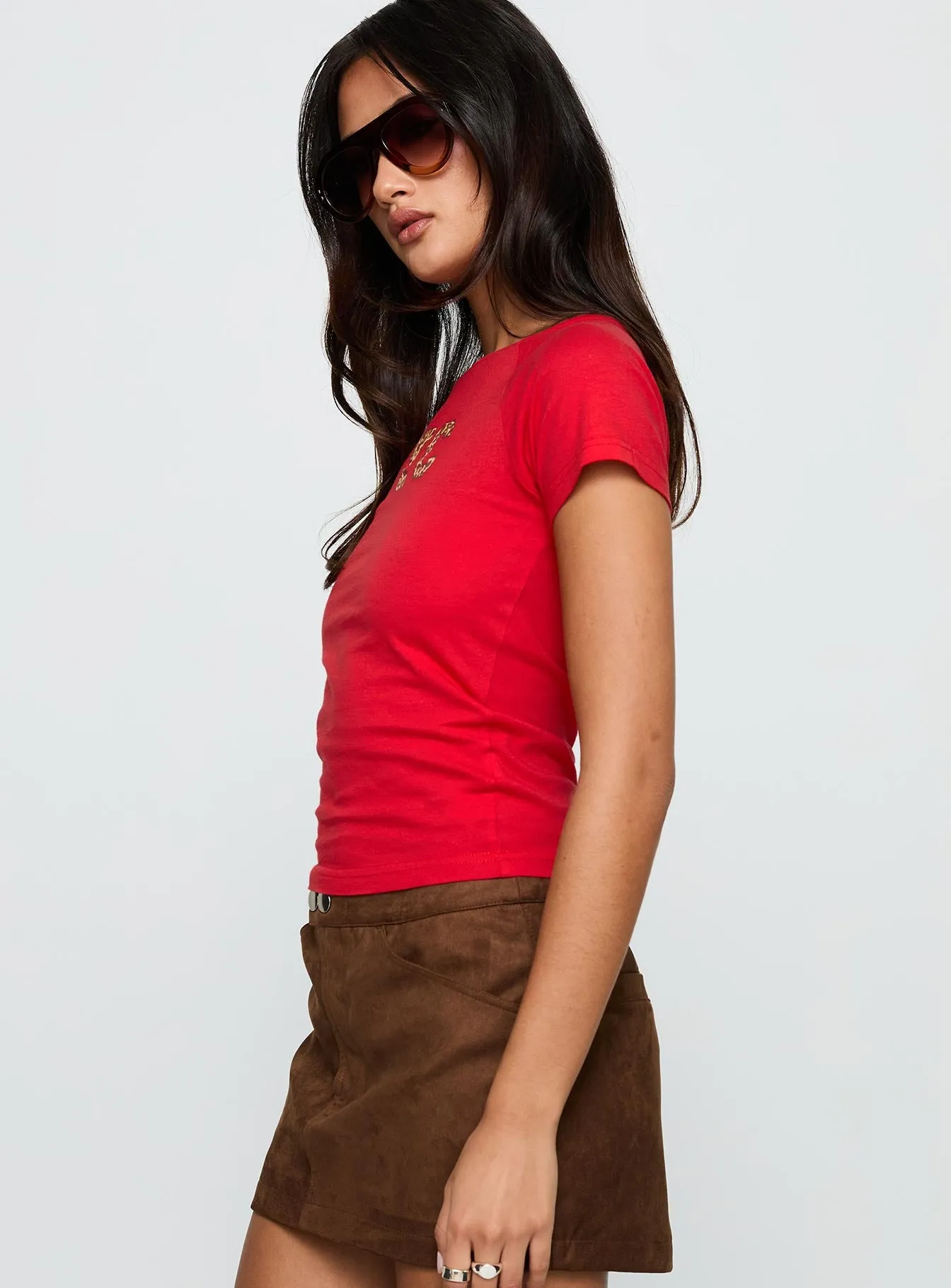 Nyc Leopard Graphic Top Red sold by Princess Polly product image thumbnail 4