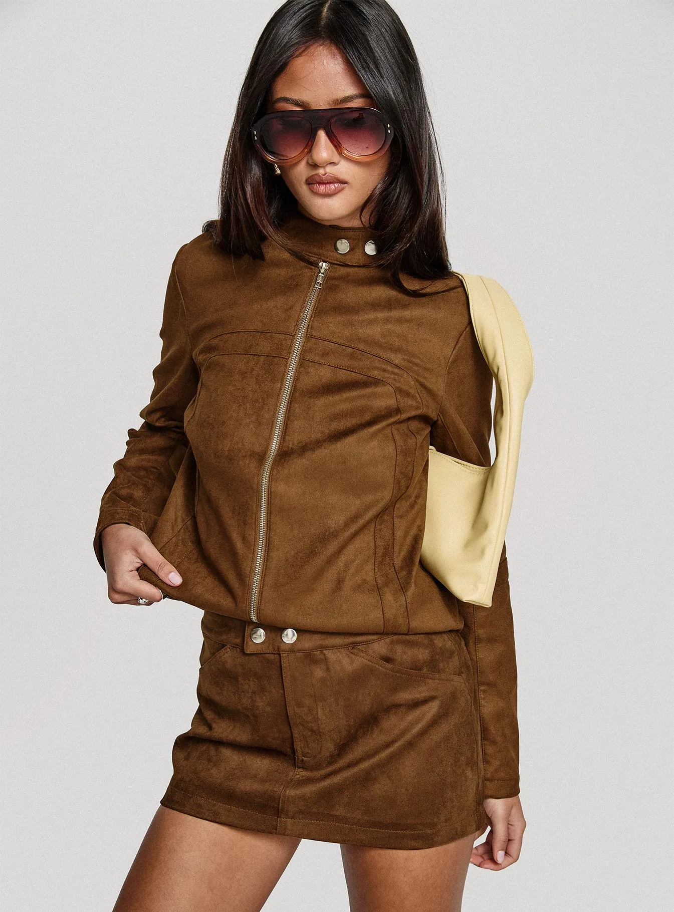 Rhodeo Mini Skirt Brown sold by Princess Polly