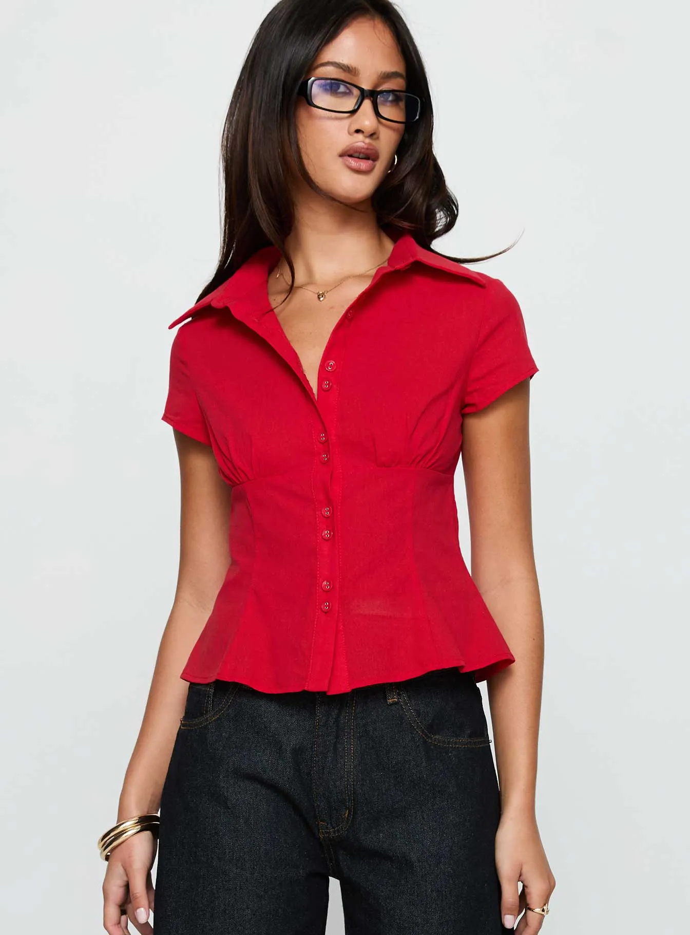 Cottesloe Blouse Top Red sold by Princess Polly product image thumbnail 2