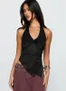 Alviera Lace Halter Top Black sold by Princess Polly