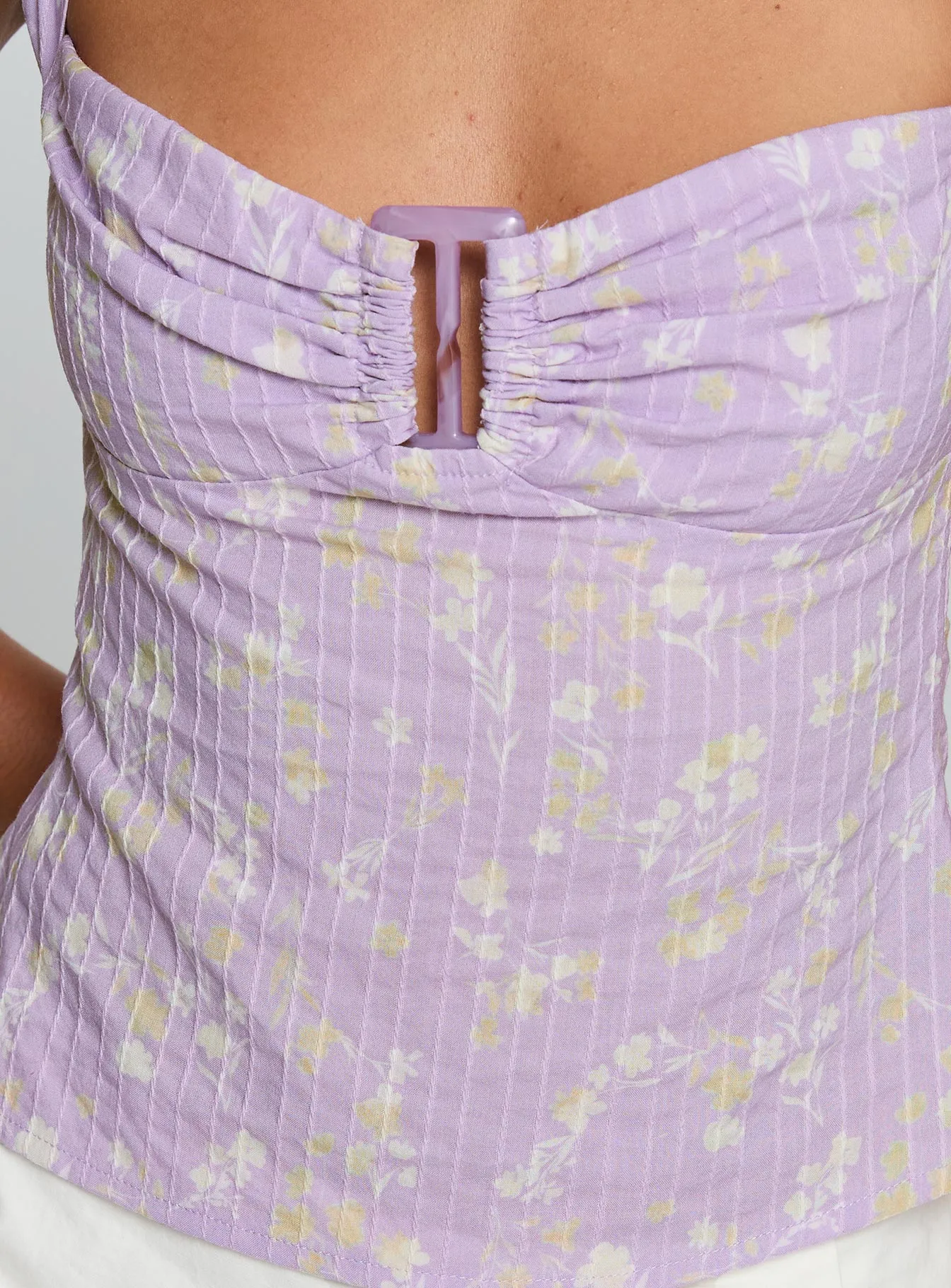 Isabetta Halter Top Lilac Floral sold by Princess Polly product image thumbnail 5