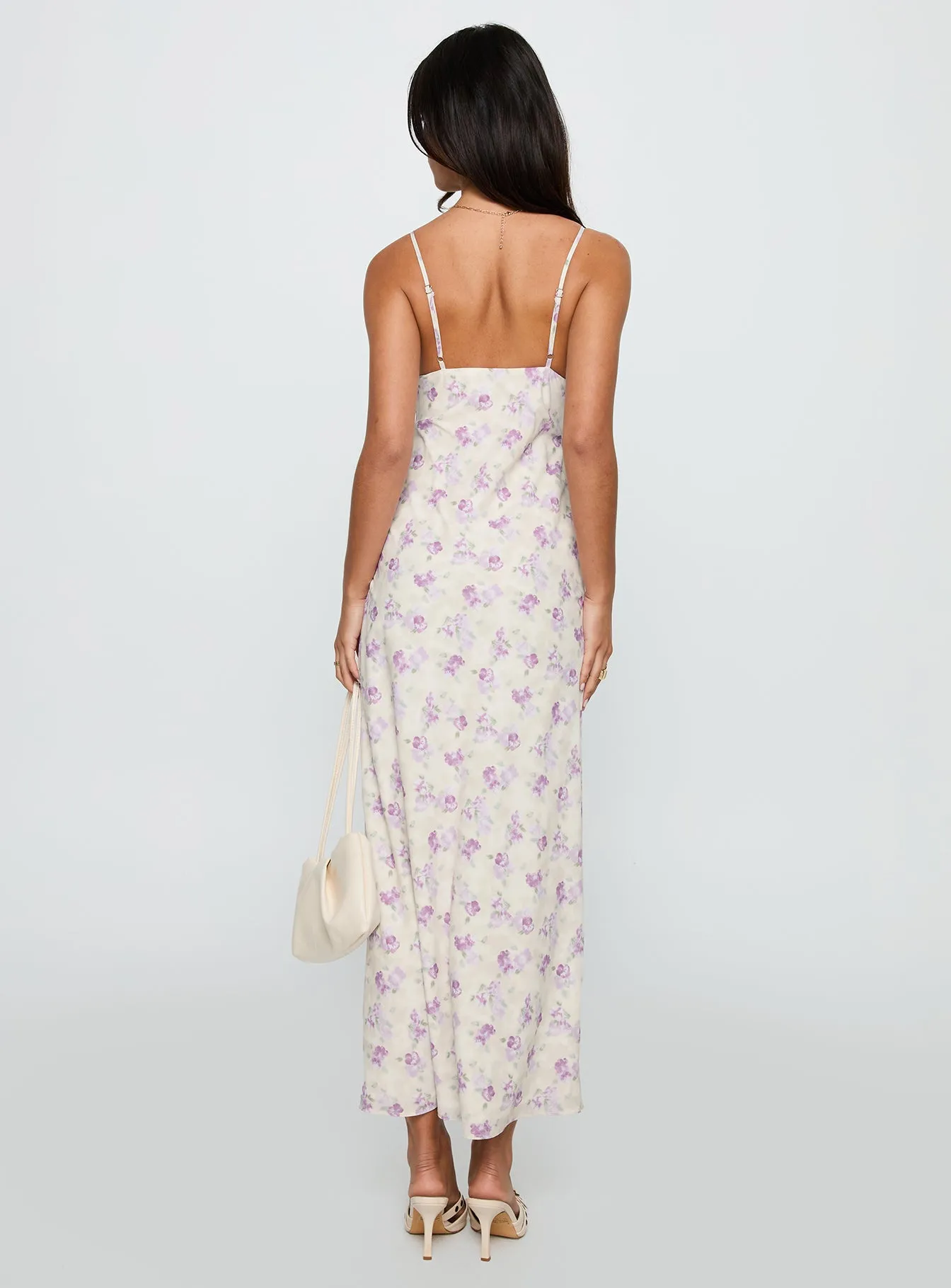 Jessamine Frill Maxi Dress White / Lilac sold by Princess Polly product image thumbnail 5