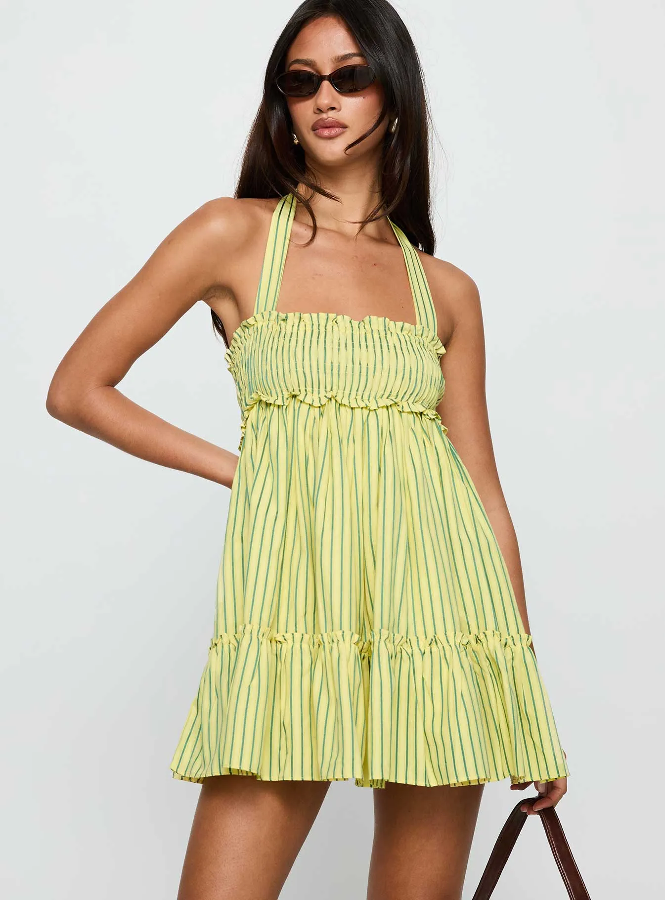 Tiptoe Mini Dress Yellow Stripe sold by Princess Polly product image thumbnail 2
