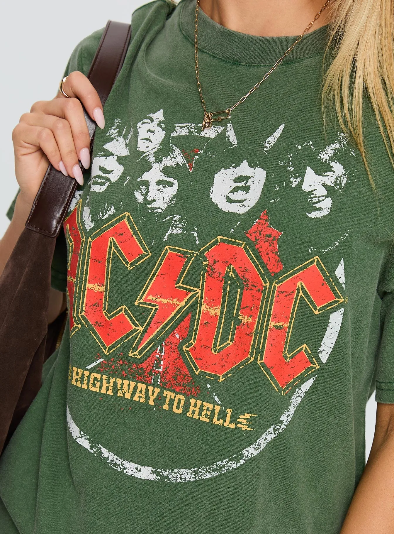 Acdc Vintage Oversized Graphic Top Green sold by Princess Polly product image thumbnail 5