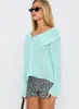Tuscon Crochet Sweater Blue sold by Princess Polly