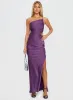 Leading Role One Shoulder Maxi Dress Purple sold by Princess Polly