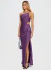 Leading Role One Shoulder Maxi Dress Purple sold by Princess Polly