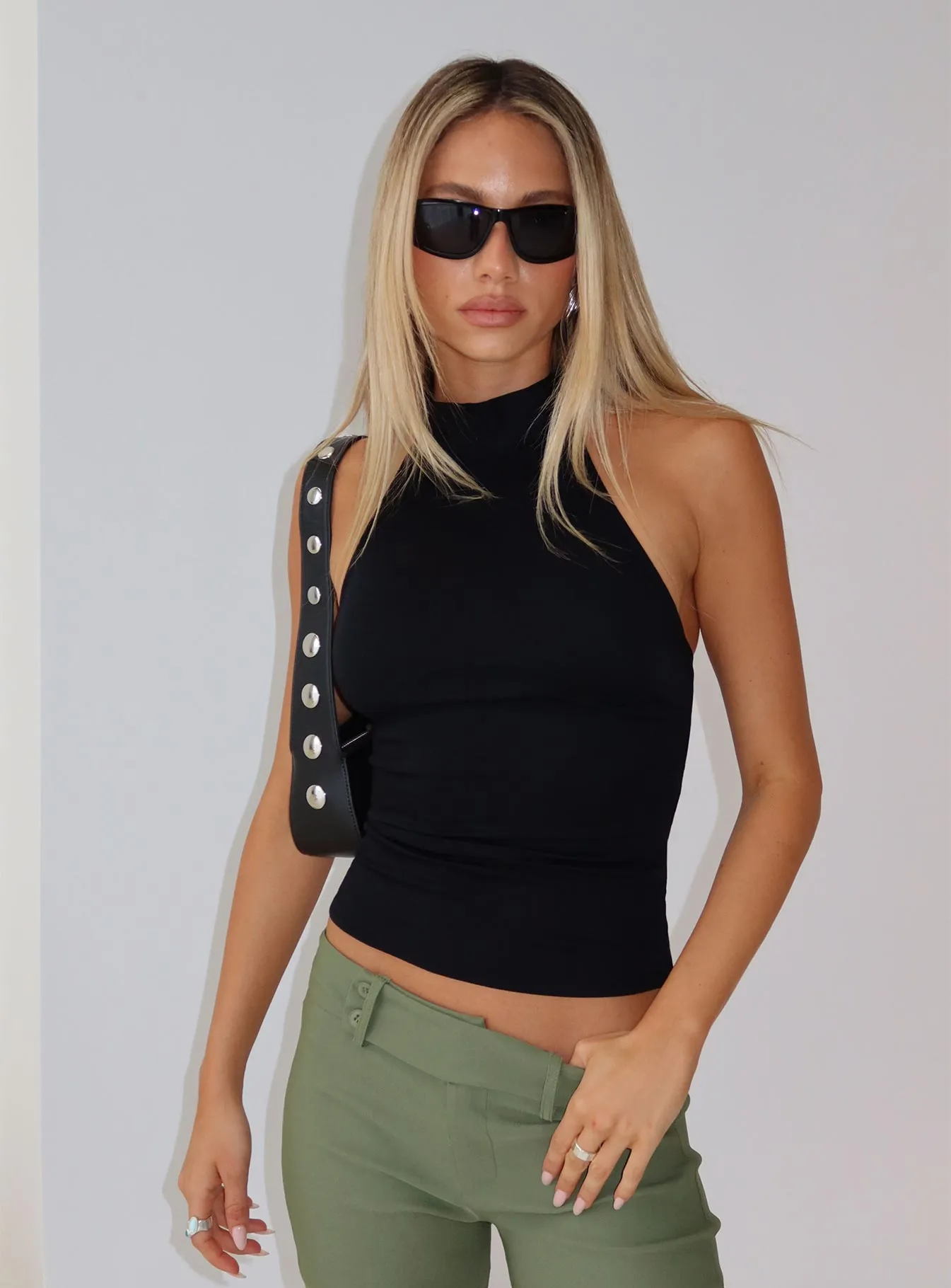 Merril Halter Top Black sold by Princess Polly