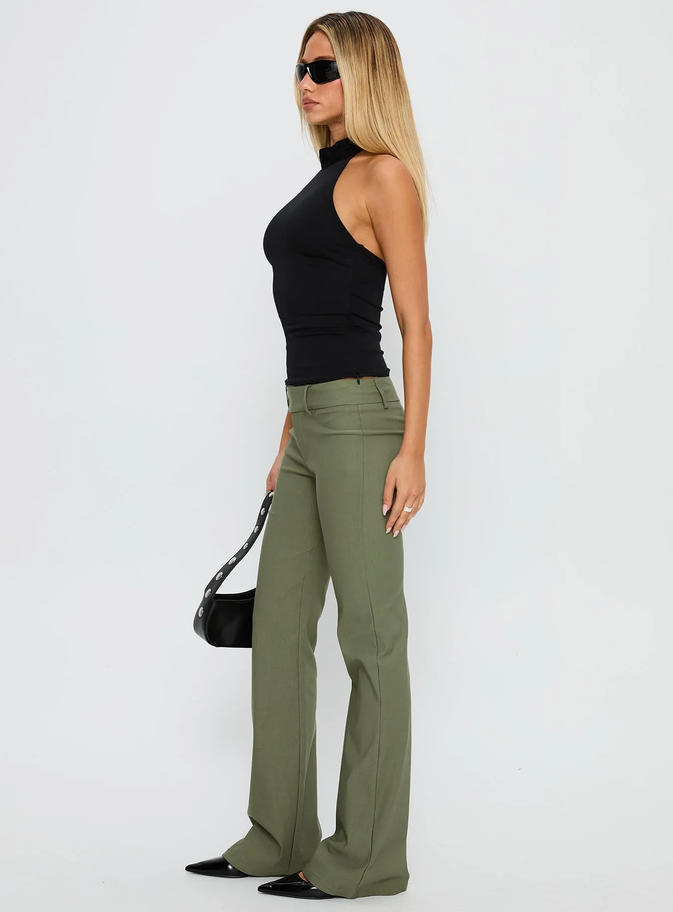 Kinkirk Flared Pants Olive Green sold by Princess Polly product image thumbnail 4