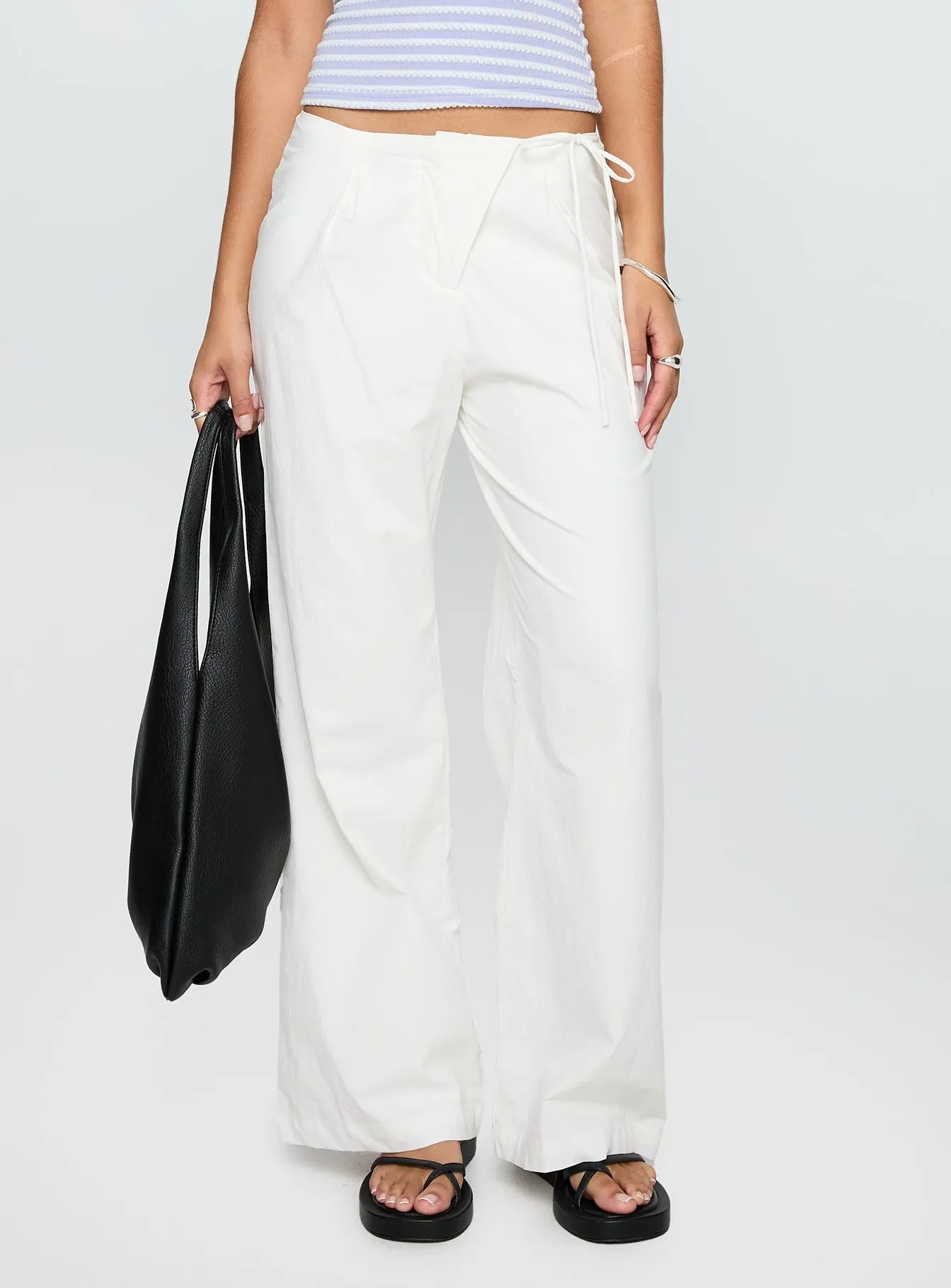 Leyah Tie Side Pants White sold by Princess Polly product image thumbnail 2