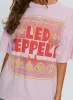 Led Zeppelin Oversized Vintage Graphic Top Pink sold by Princess Polly