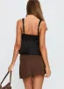 Indulge Yourself Ruched Mini Skirt Chocolate sold by Princess Polly