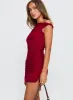 Bella Luna Ruched Mini Dress Red sold by Princess Polly