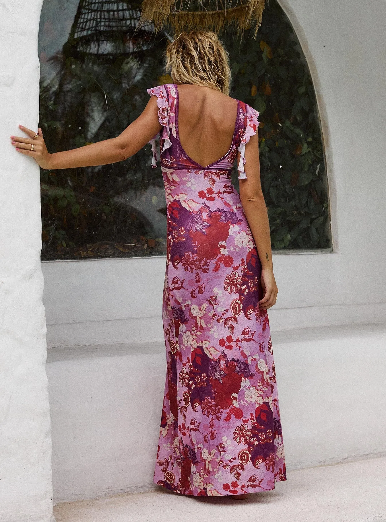 Soleila Maxi Dress Purple Multi Petite sold by Princess Polly product image thumbnail 5