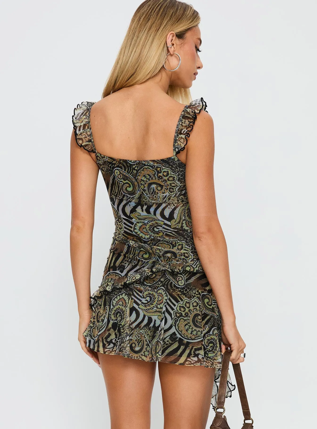My Lifeline Frill Mini Dress Zebra sold by Princess Polly product image thumbnail 5