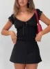 Ahead Of Myself Off Shoulder Bodysuit Black sold by Princess Polly
