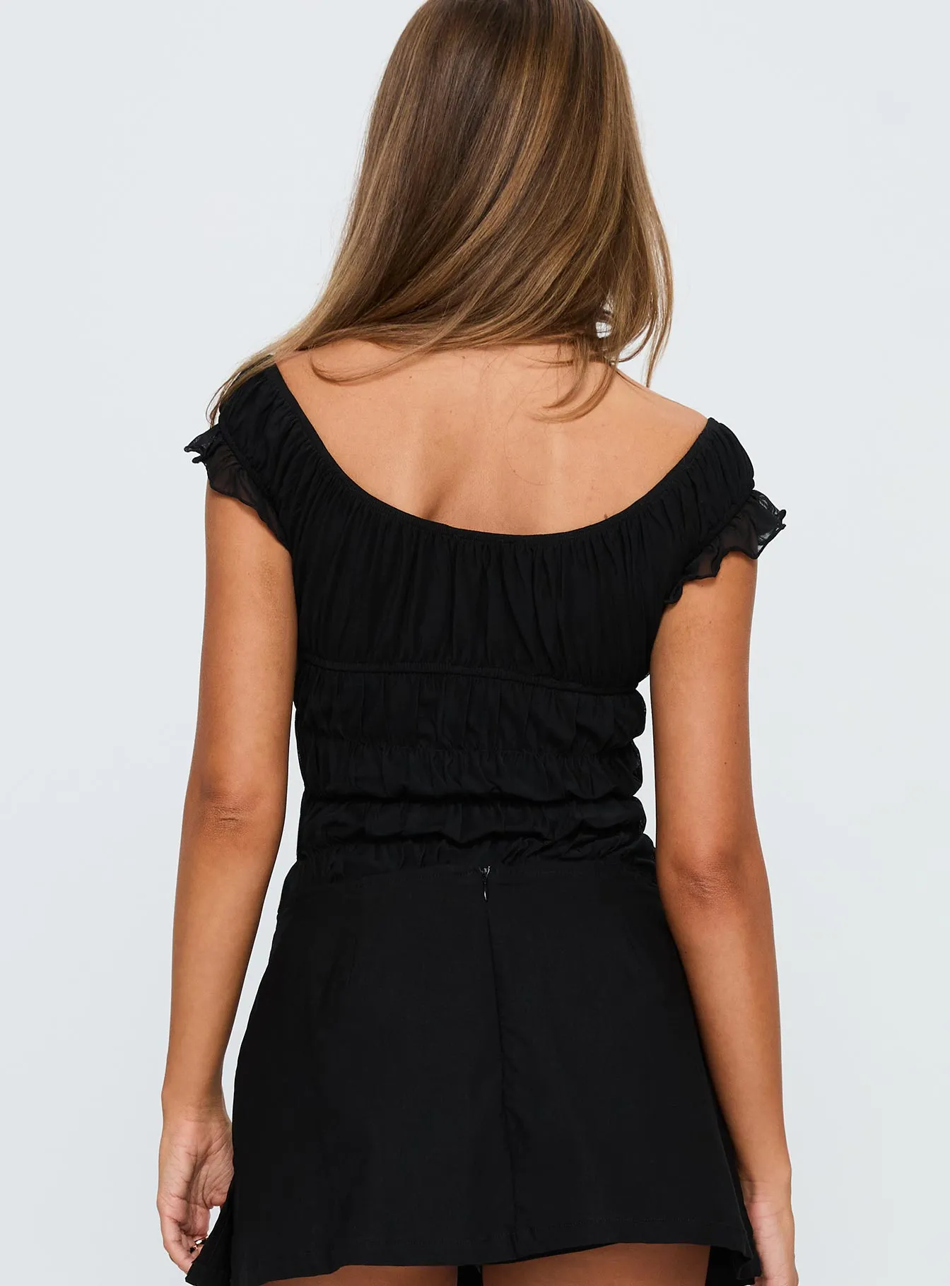 Ahead Of Myself Off Shoulder Bodysuit Black sold by Princess Polly product image thumbnail 5