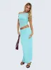 Aristocrat One Shoulder Mesh Set Blue sold by Princess Polly