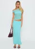 Aristocrat One Shoulder Mesh Set Blue sold by Princess Polly