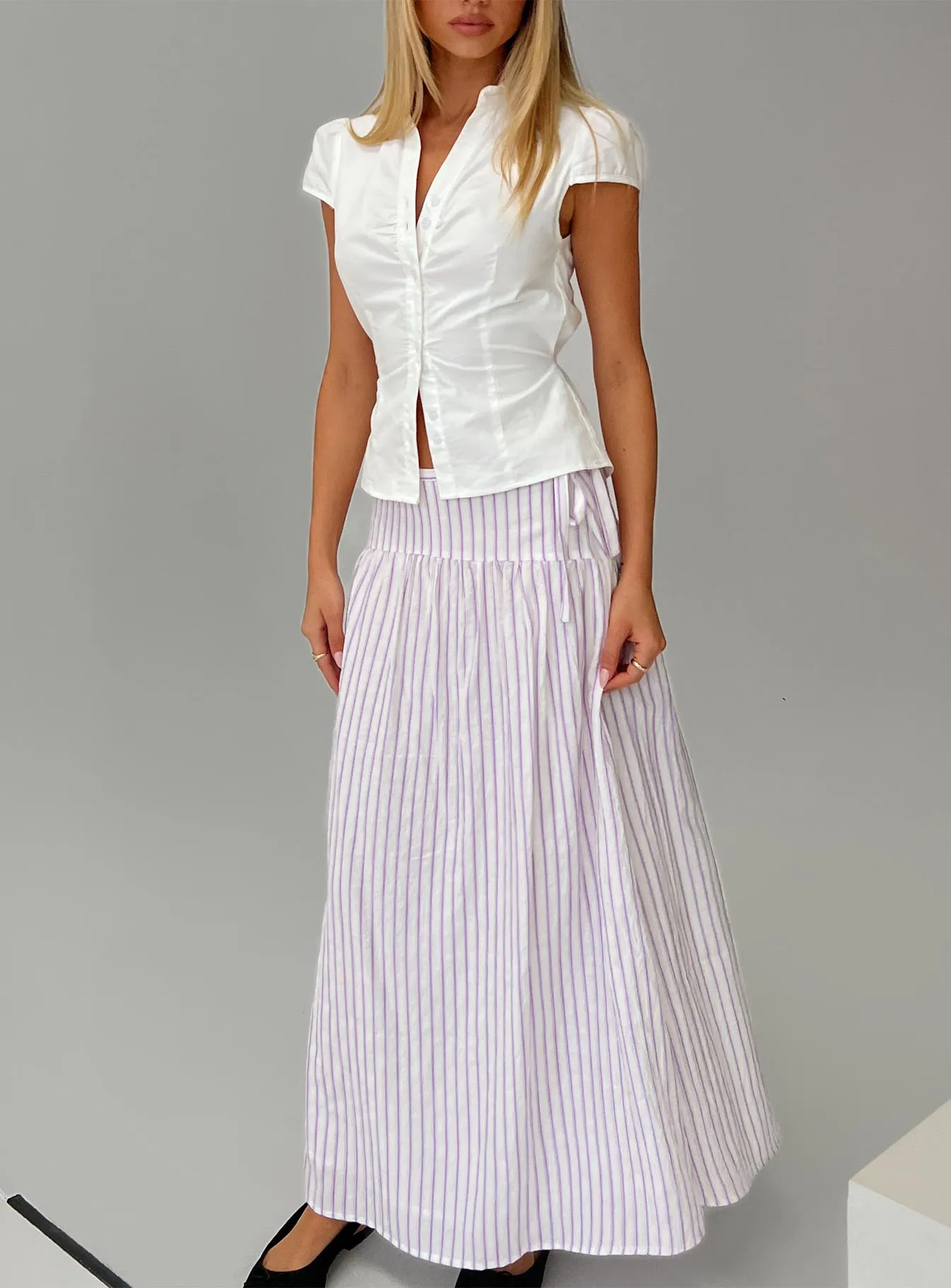 Antheia Maxi Skirt White Multi sold by Princess Polly