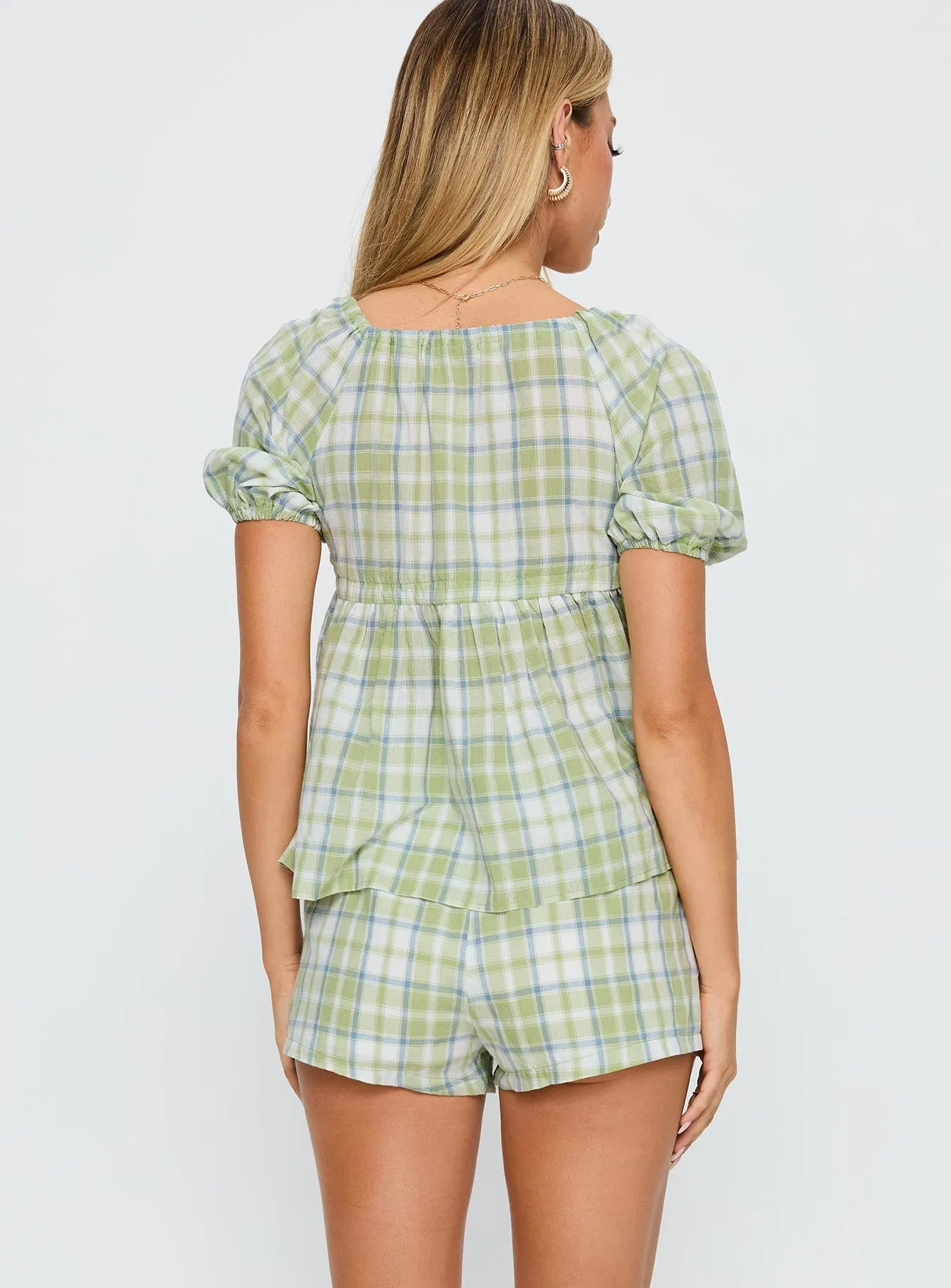 Cerelia Tie Up Set Green Check sold by Princess Polly product image thumbnail 5