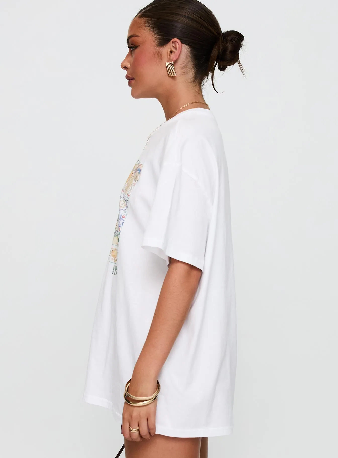 Love From Tuscany Oversized Graphic Top White sold by Princess Polly product image thumbnail 4