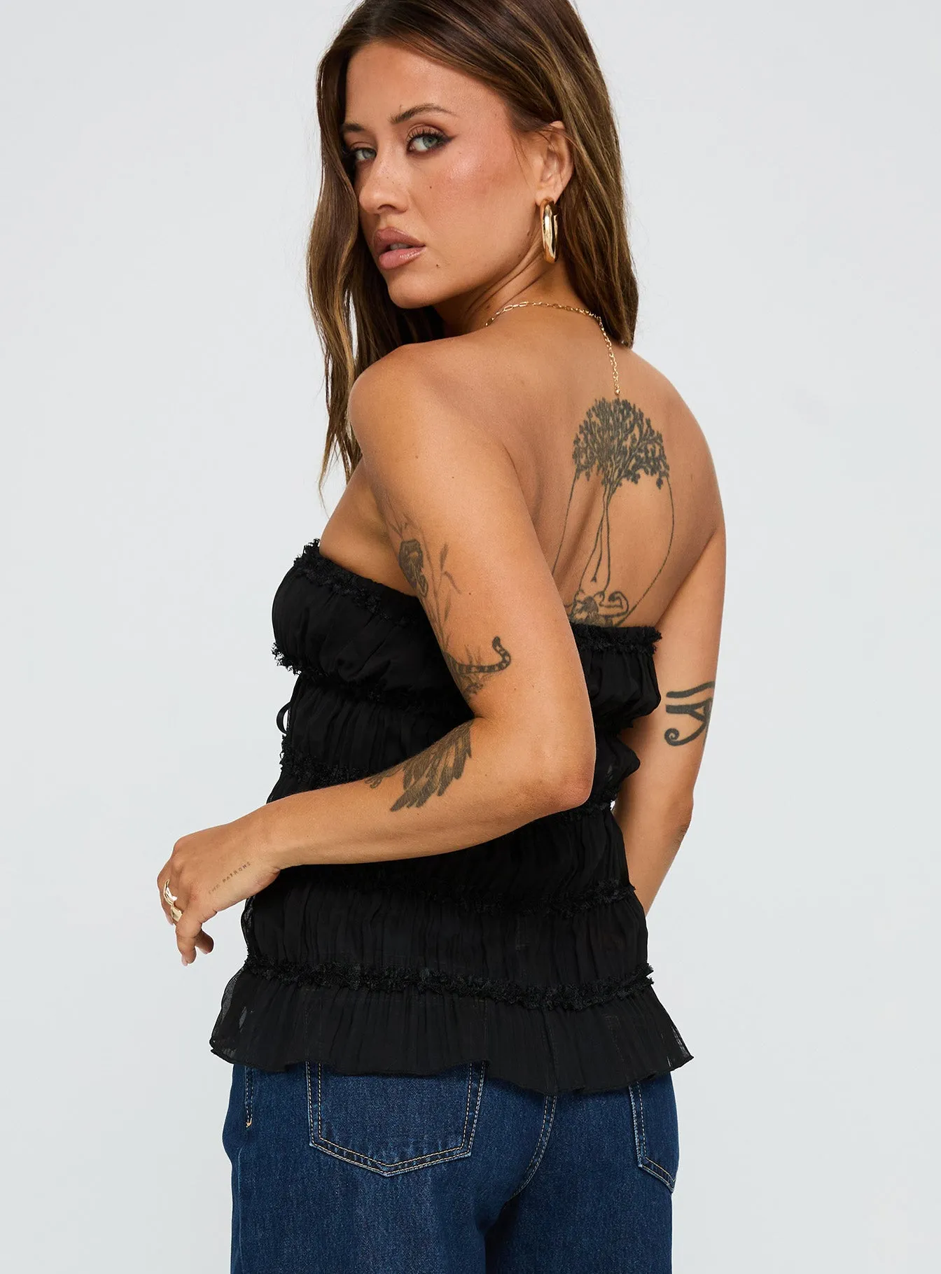 Avelina Strapless Top Black sold by Princess Polly product image thumbnail 5