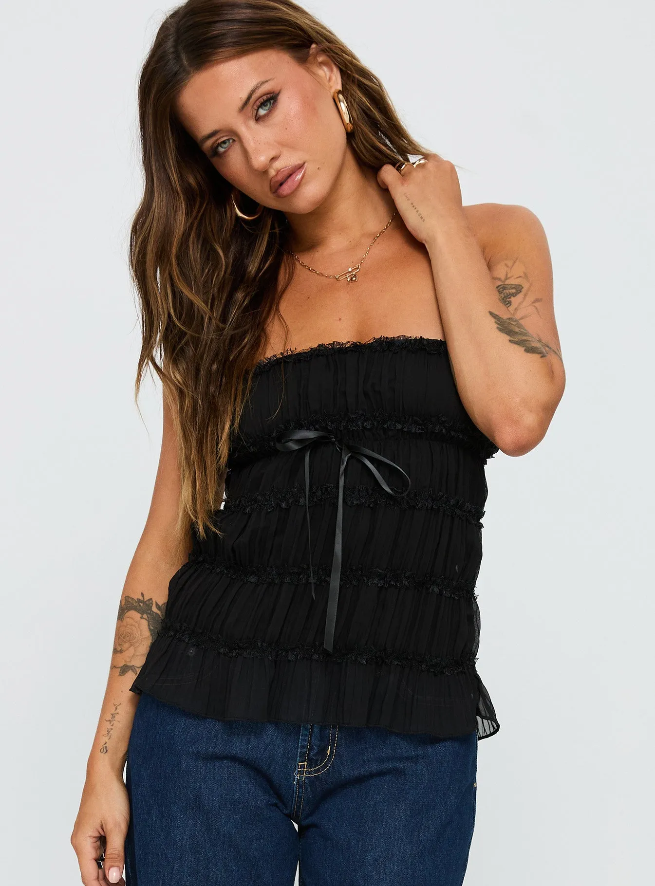 Avelina Strapless Top Black sold by Princess Polly product image thumbnail 2