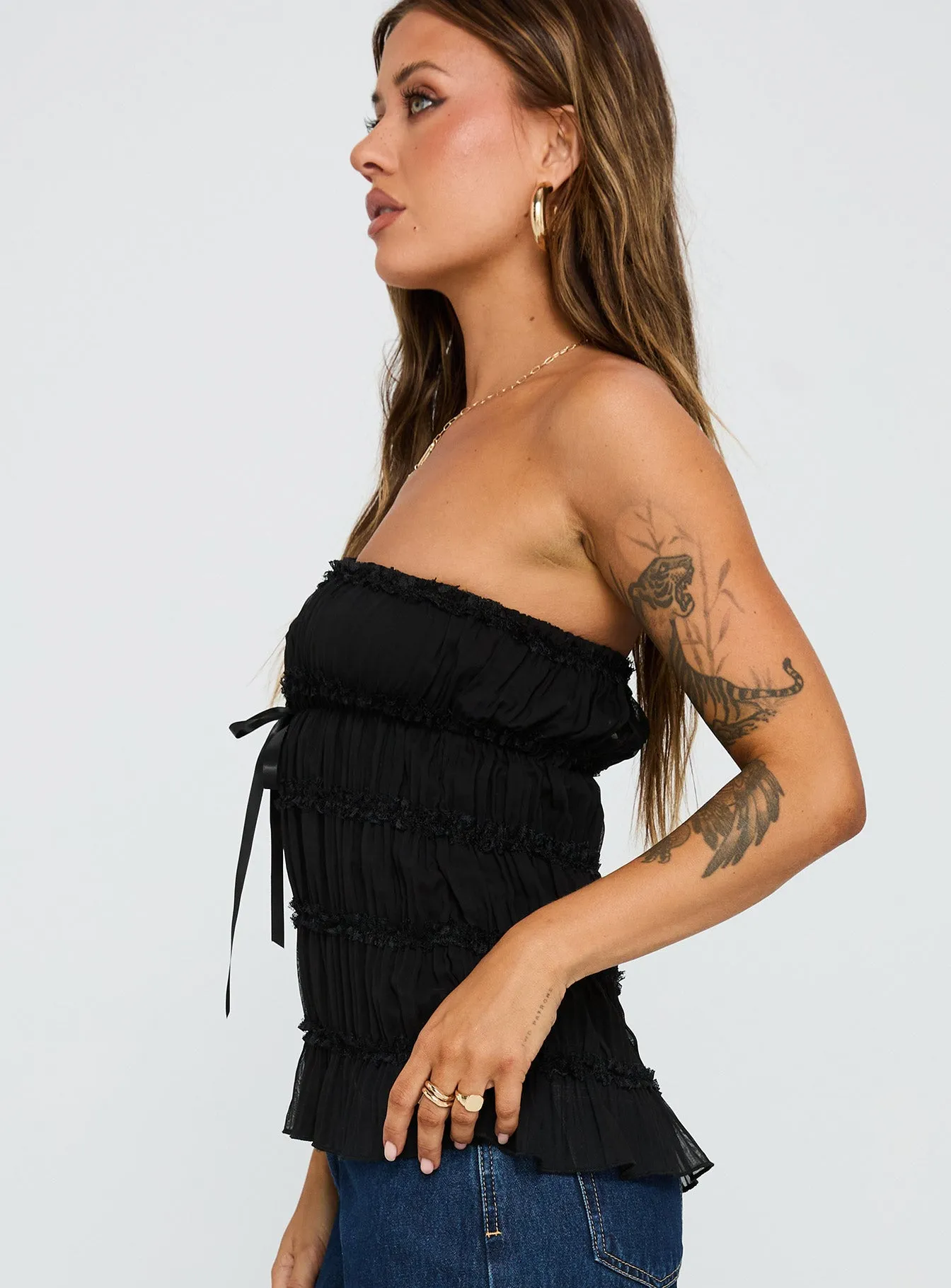 Avelina Strapless Top Black sold by Princess Polly product image thumbnail 4