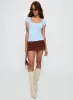 Baseline Scoop Tee Light Blue sold by Princess Polly