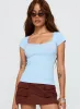 Baseline Scoop Tee Light Blue sold by Princess Polly