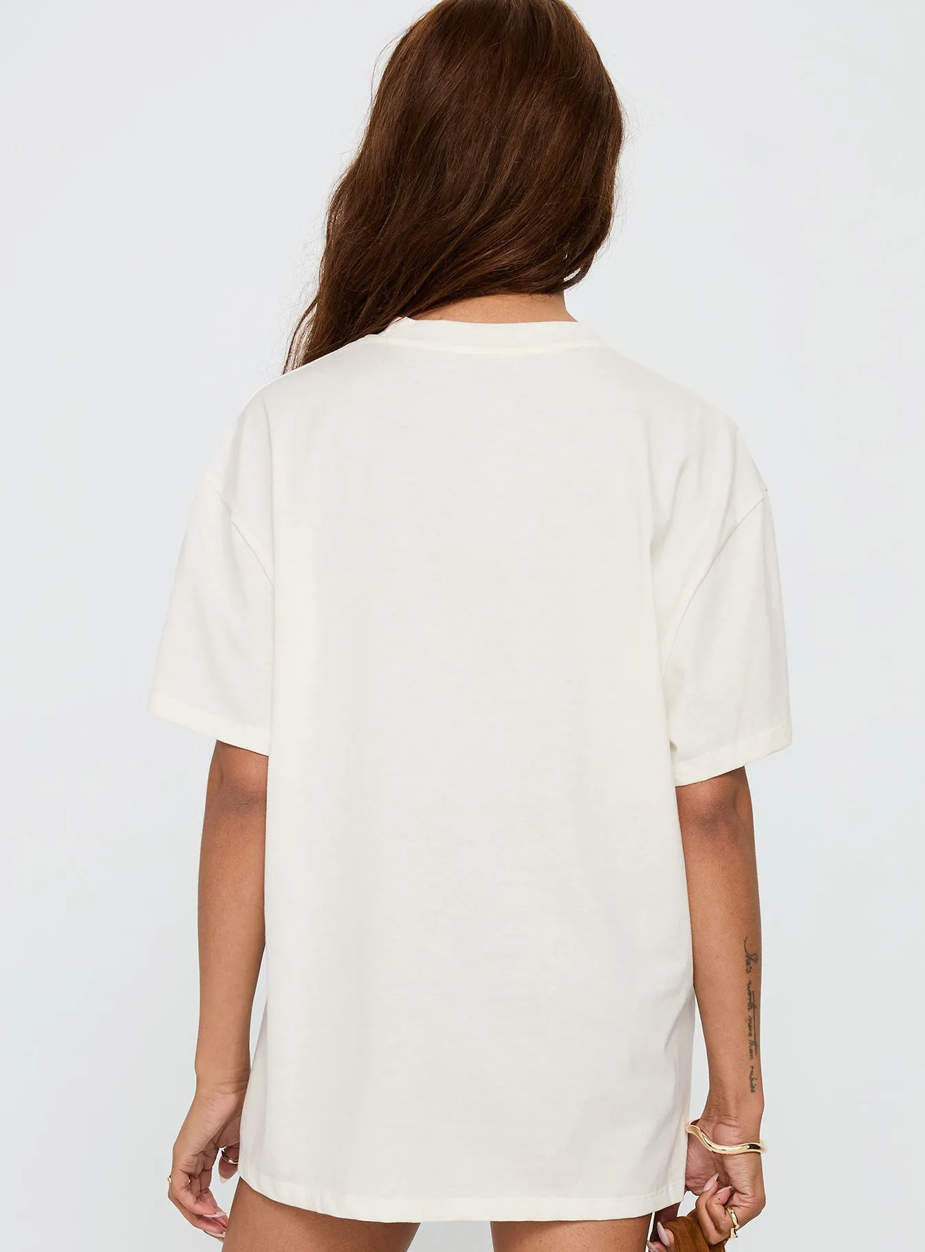 Unwind In Peace Oversized Tee White sold by Princess Polly product image thumbnail 5