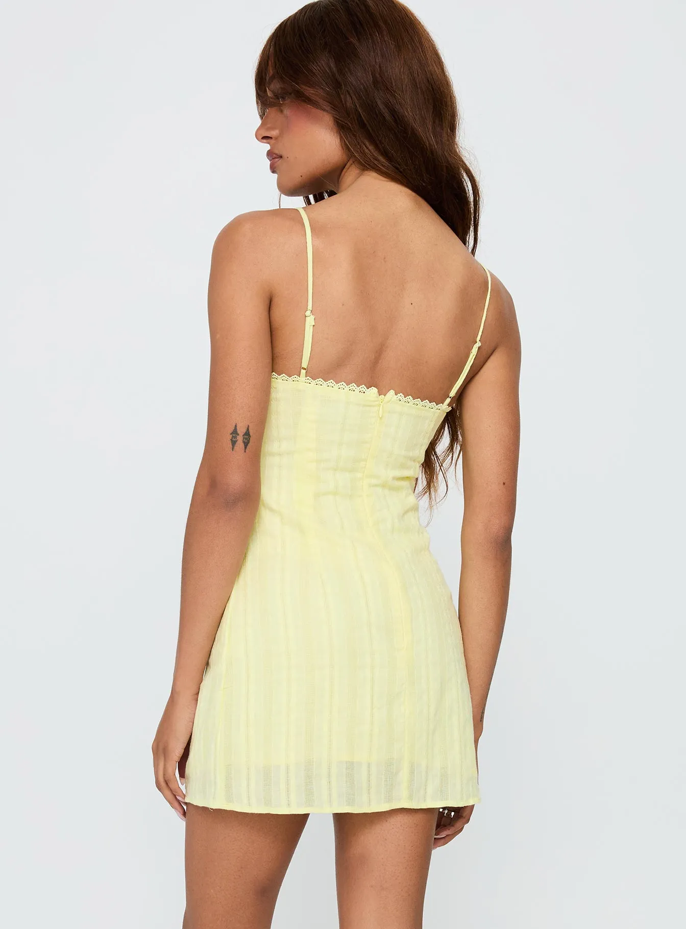 I Know Places Mini Dress Lemon sold by Princess Polly product image thumbnail 4