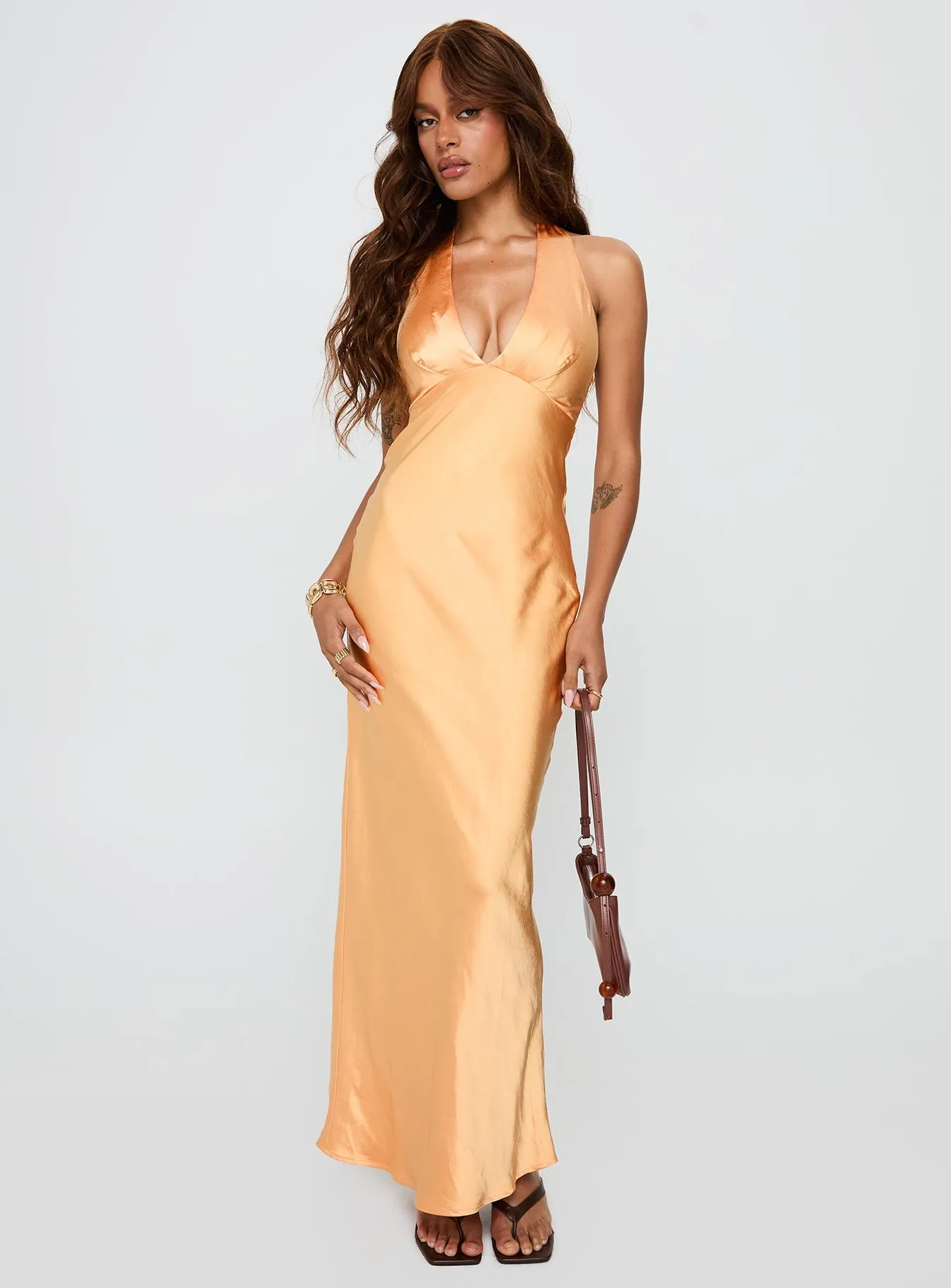 Good For You Halter Maxi Dress Orange sold by Princess Polly product image thumbnail 2