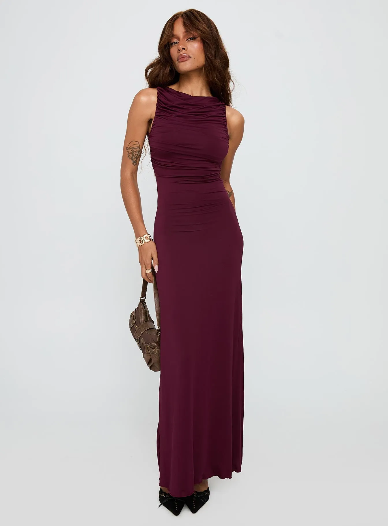 Undeniable Cut Out Maxi Dress Plum sold by Princess Polly product image thumbnail 2