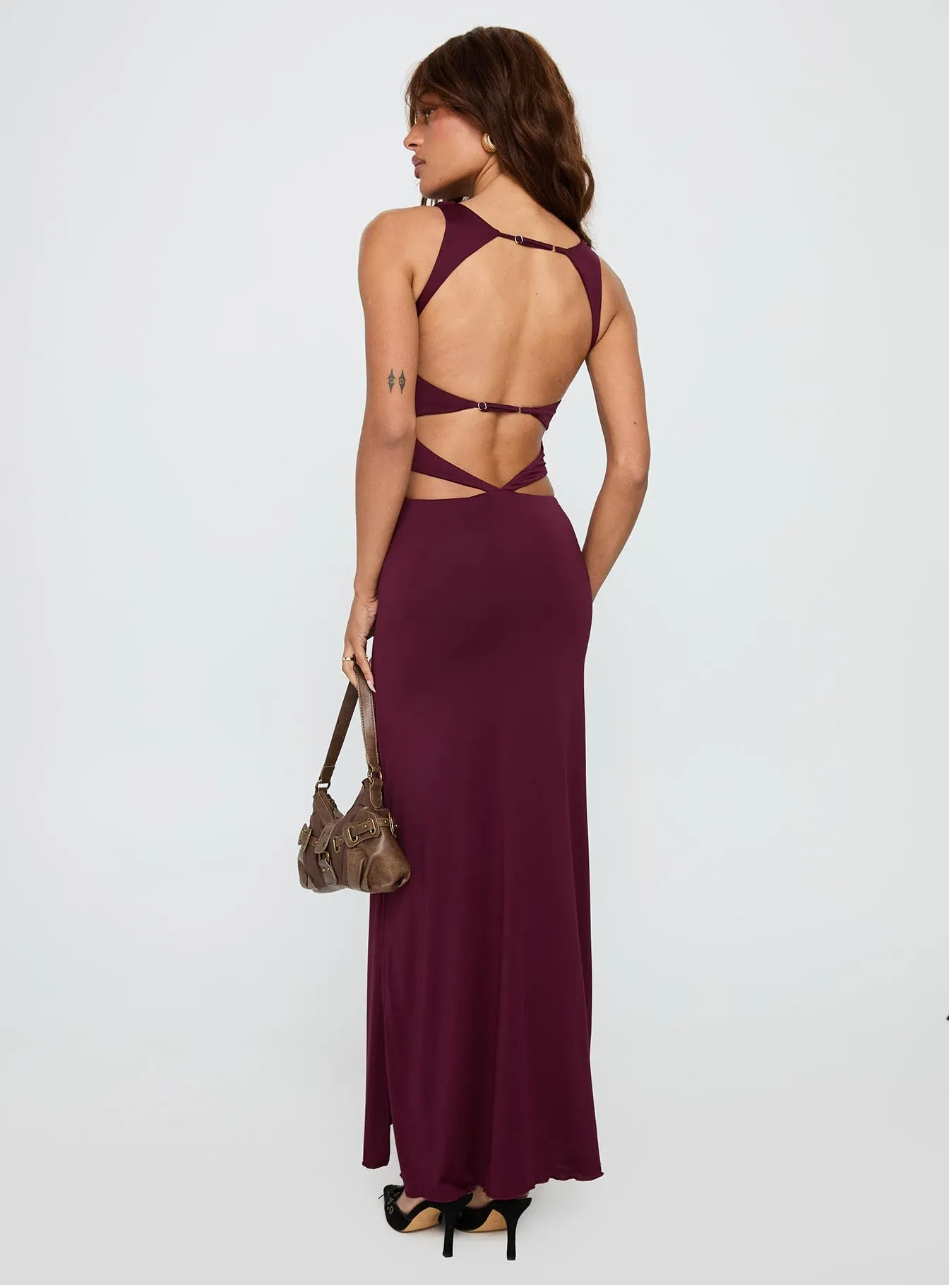 Undeniable Cut Out Maxi Dress Plum sold by Princess Polly product image thumbnail 5