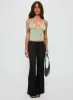 Norwalk Plunge Neck Top Sage sold by Princess Polly