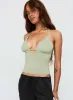 Norwalk Plunge Neck Top Sage sold by Princess Polly