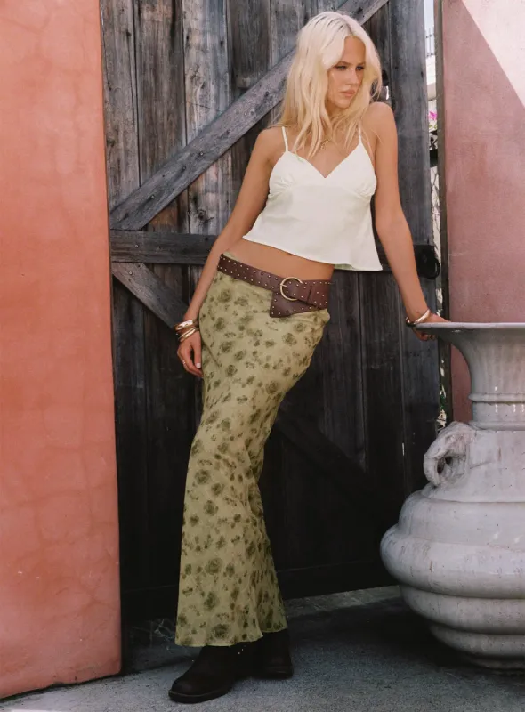 Piazia Maxi Skirt Green sold by Princess Polly