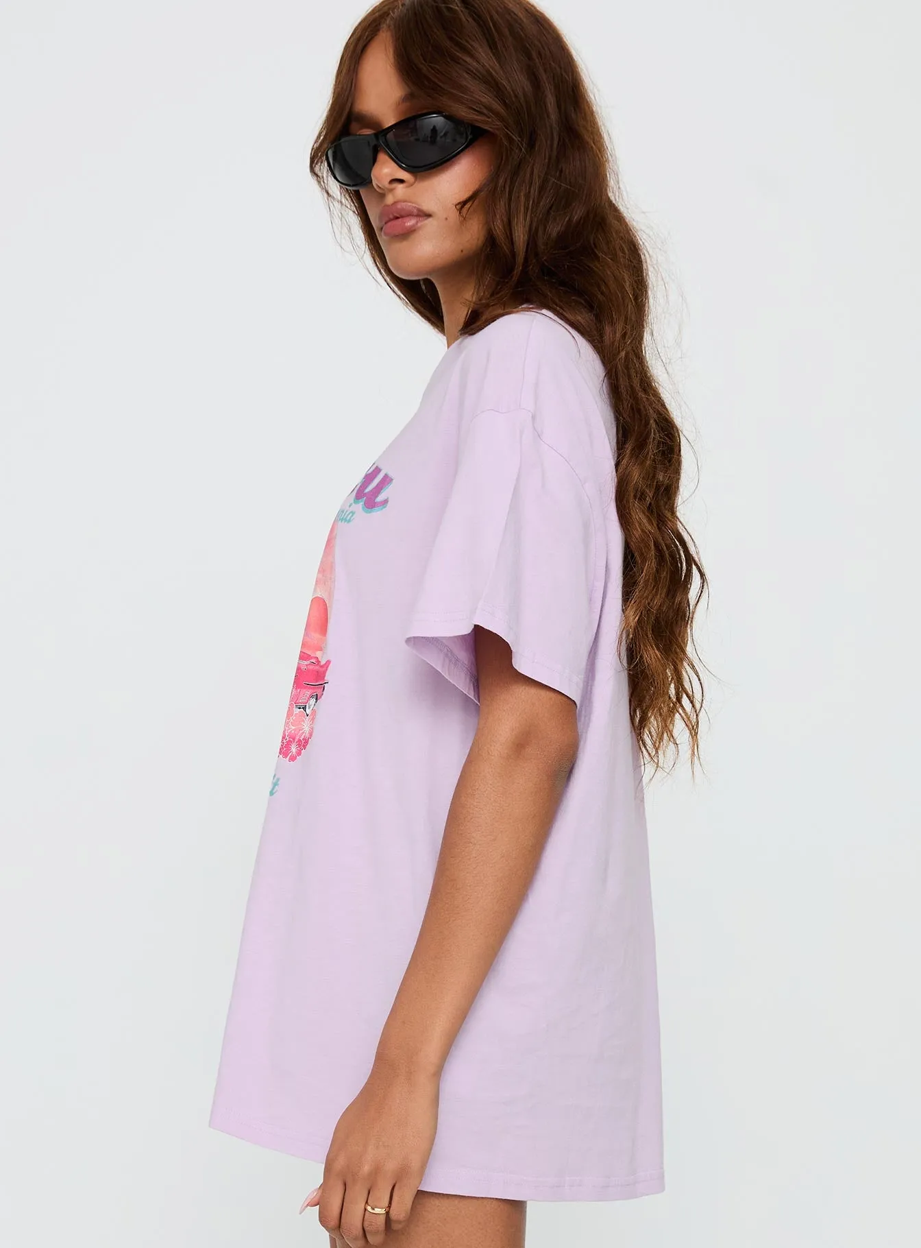 Malibu Sunset Oversized Graphic Tee Purple sold by Princess Polly product image thumbnail 3