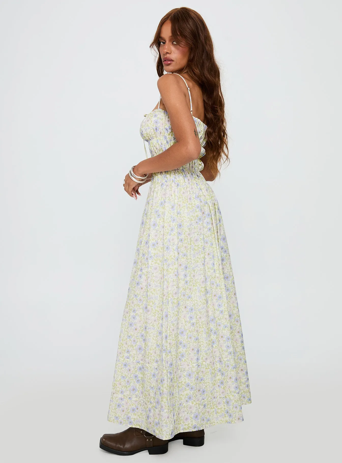Loralei Shirred Maxi Dress Floral sold by Princess Polly product image thumbnail 4