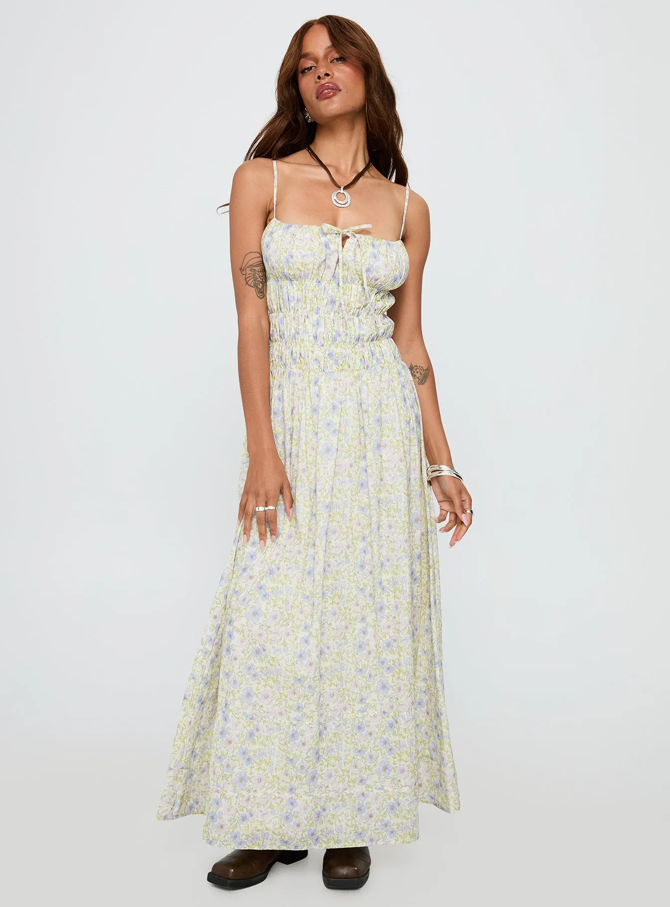 Loralei Shirred Maxi Dress Floral sold by Princess Polly product image thumbnail 2