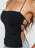 In The End Tie Back Top Black sold by Princess Polly
