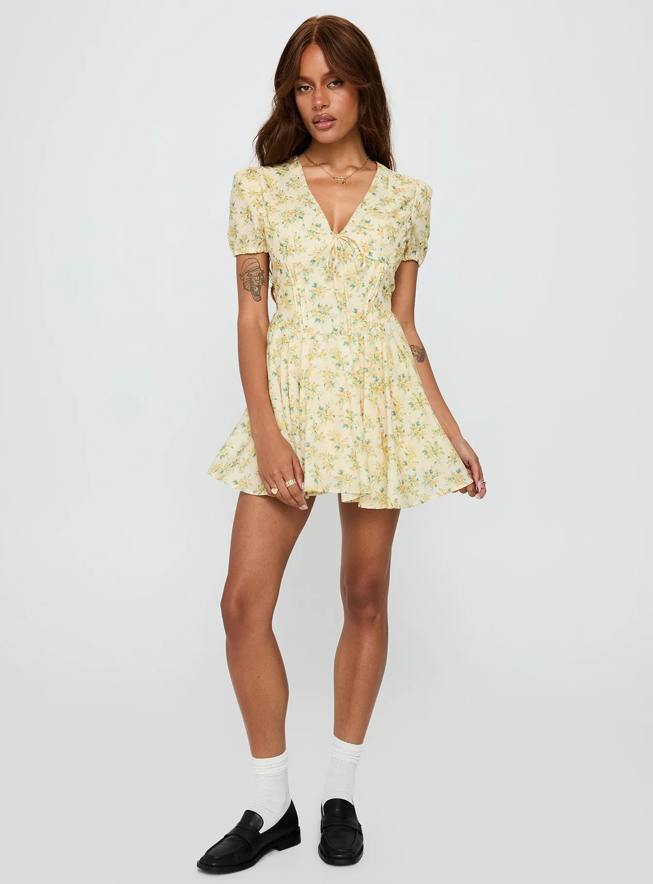 Ethelyn Mini Dress Yellow Floral sold by Princess Polly product image thumbnail 3