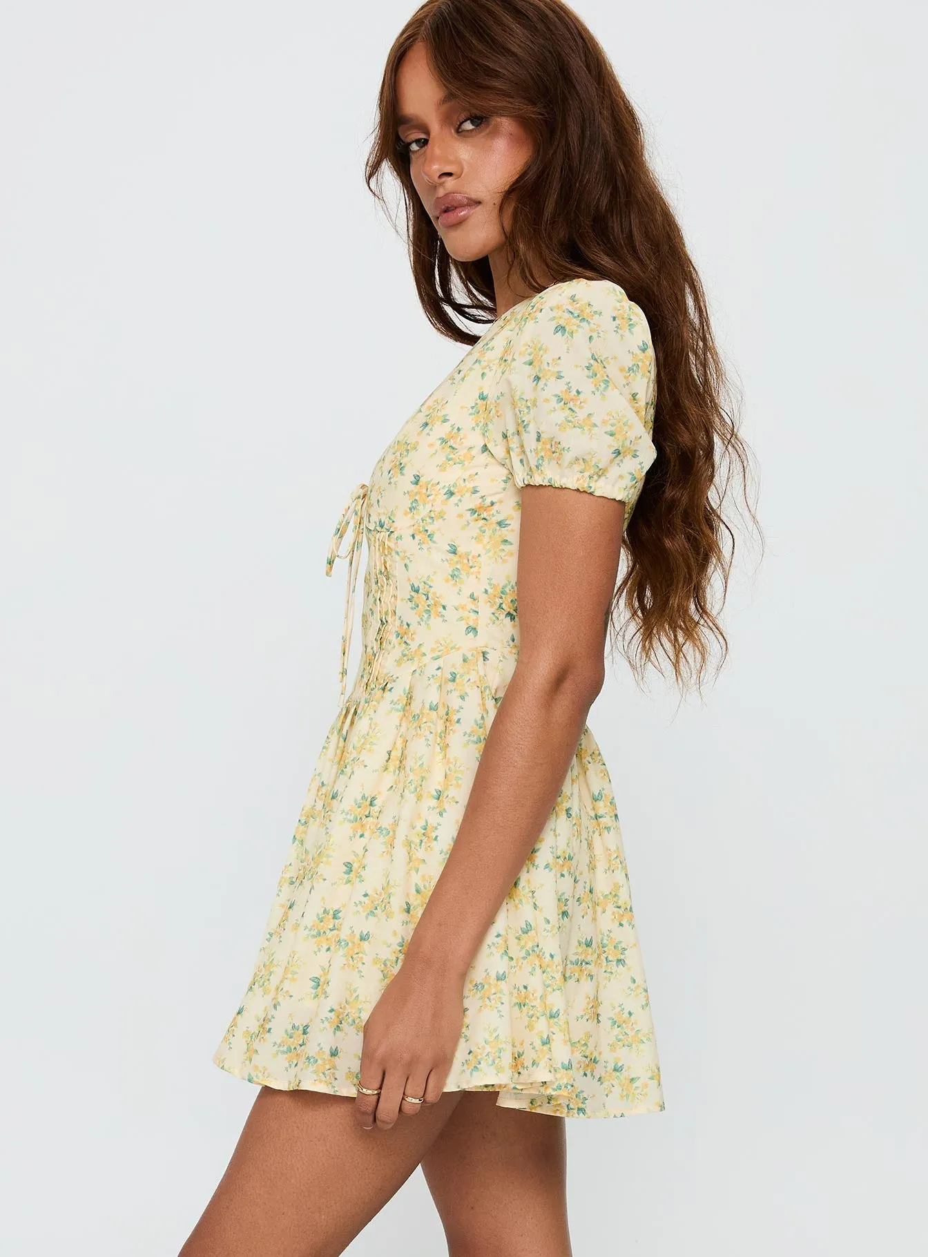 Ethelyn Mini Dress Yellow Floral sold by Princess Polly product image thumbnail 4
