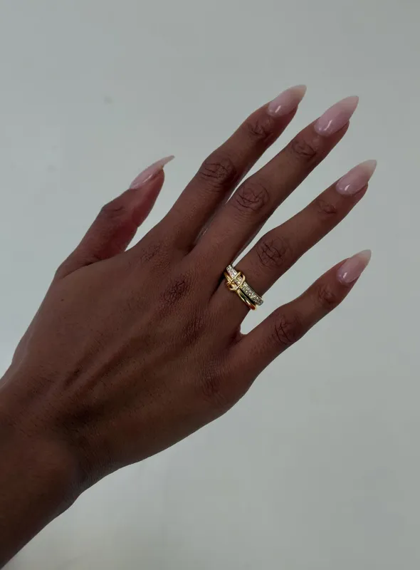 Something Sweet Stacked Ring Gold sold by Princess Polly