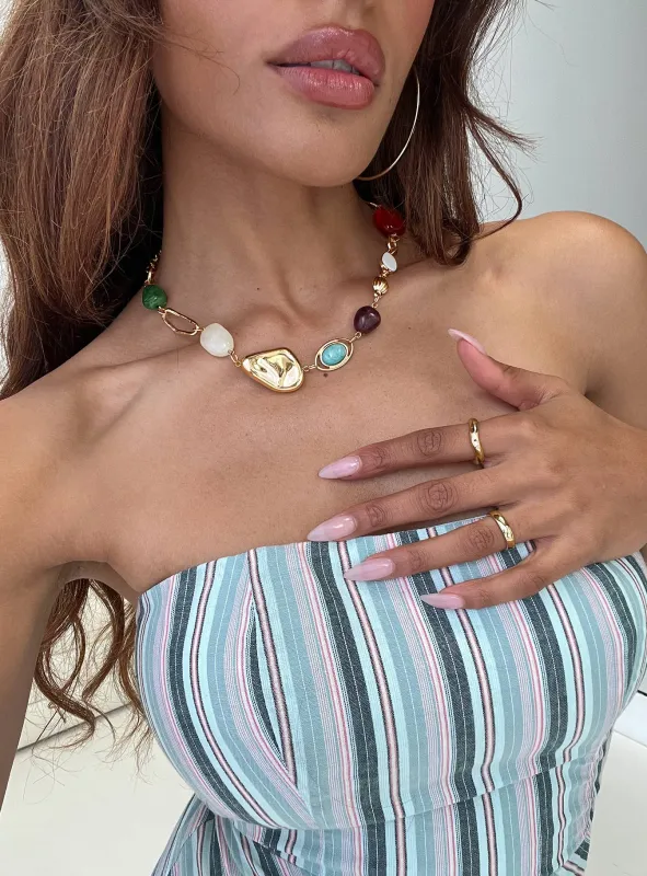 Quincie Necklace Gold sold by Princess Polly