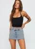 Make My Day Mid Rise Denim Skort Light Wash sold by Princess Polly